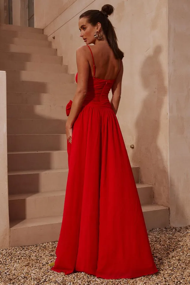Women Race Day Dresses Runaway The Label DANIKA MAXI DRESS Red