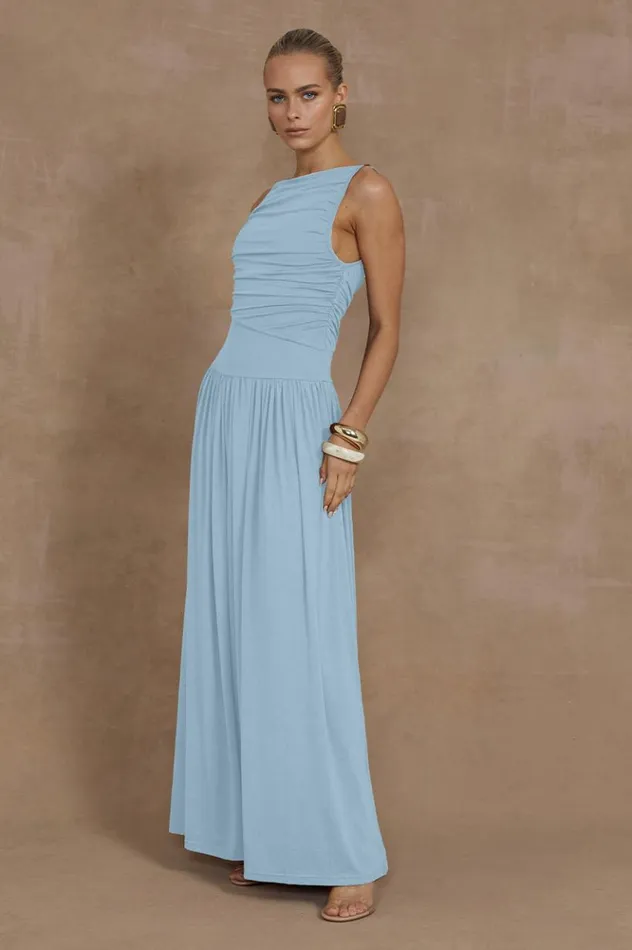 Women Race Day Dresses Runaway The Label NALLA MAXI DRESS Ice Blue
