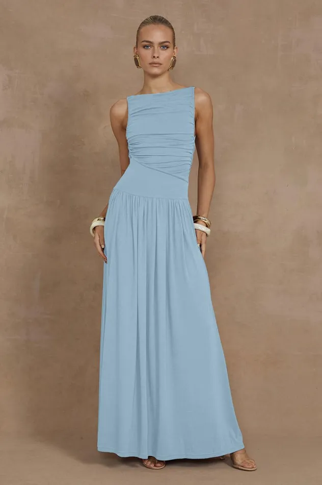 Women Race Day Dresses Runaway The Label NALLA MAXI DRESS Ice Blue