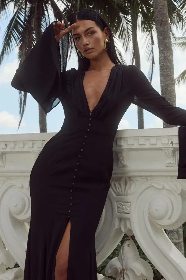 Women Race Day Dresses Runaway The Label SARI MAXI DRESS Black