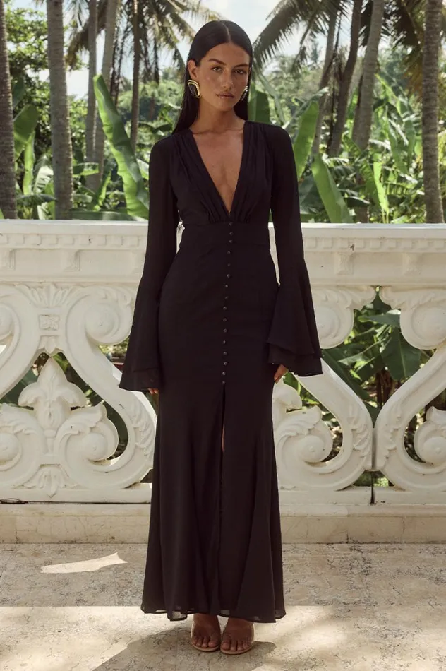 Women Race Day Dresses Runaway The Label SARI MAXI DRESS Black