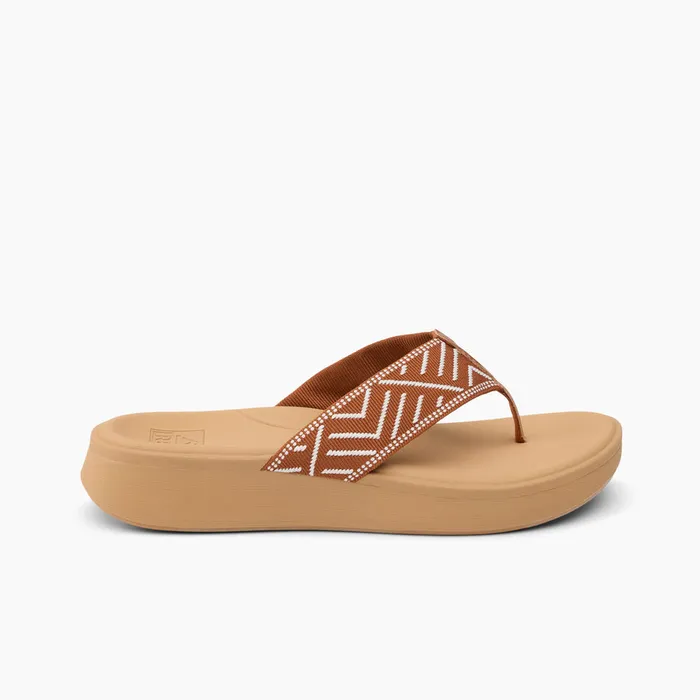 Women Reef Flip Flops Cushion Cloud Textile Cocoa
