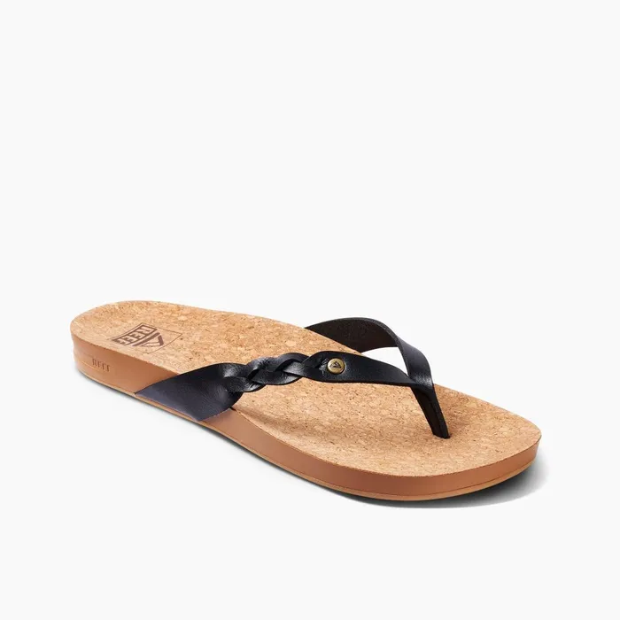 Women Reef Sandals Cushion Court Twist Black Women Reef Sandals Cushion Court Twist Black
