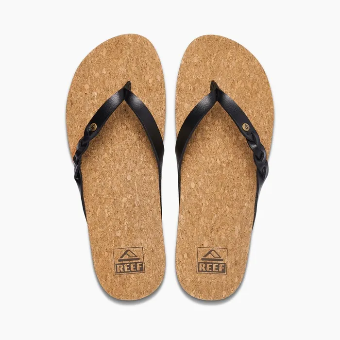 Women Reef Sandals Cushion Court Twist Black Women Reef Sandals Cushion Court Twist Black