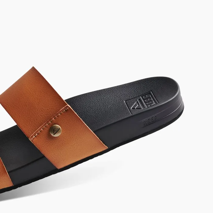 Women Reef Sandals Cushion Vista Cognac Black Women Reef Sandals Cushion Vista Cognac Black