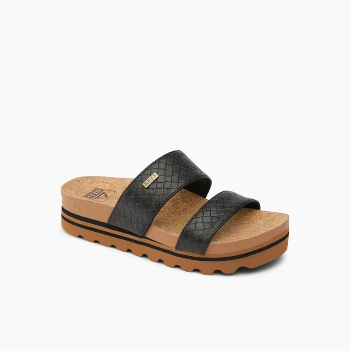 Women Reef Sandals Cushion Vista Hi Black Wicker Women Reef Sandals Cushion Vista Hi Black Wicker