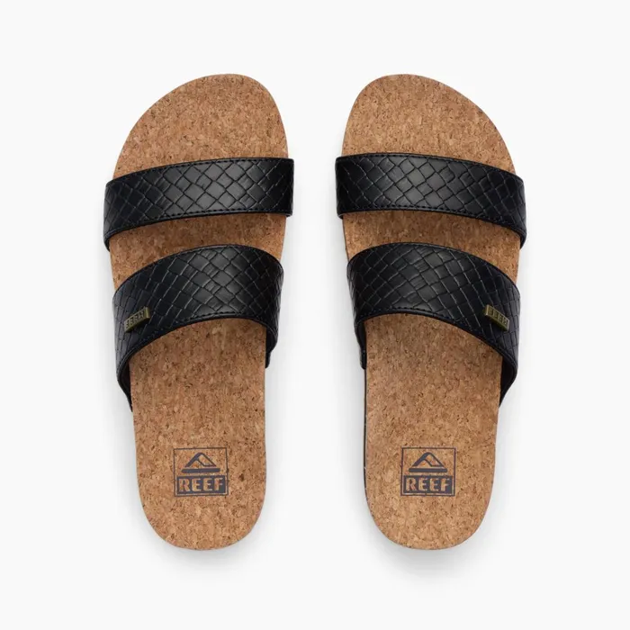 Women Reef Sandals Cushion Vista Hi Black Wicker Women Reef Sandals Cushion Vista Hi Black Wicker
