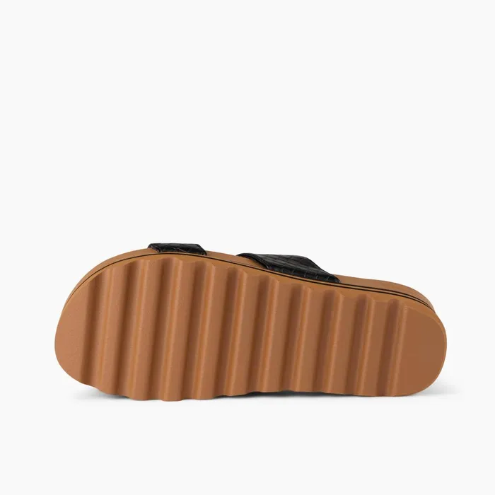 Women Reef Sandals Cushion Vista Hi Black Wicker Women Reef Sandals Cushion Vista Hi Black Wicker
