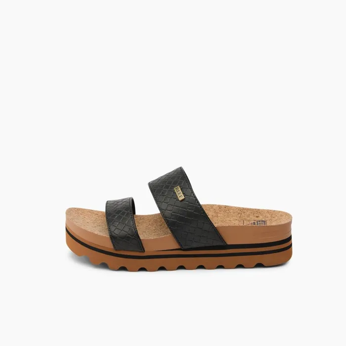 Women Reef Sandals Cushion Vista Hi Black Wicker Women Reef Sandals Cushion Vista Hi Black Wicker