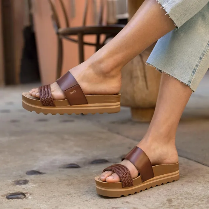 Women Reef Sandals Cushion Vista Hi Chocolate Braid Women Reef Sandals Cushion Vista Hi Chocolate Braid