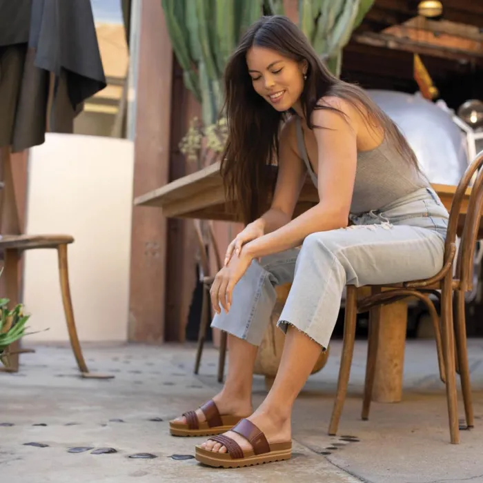 Women Reef Sandals Cushion Vista Hi Chocolate Braid Women Reef Sandals Cushion Vista Hi Chocolate Braid