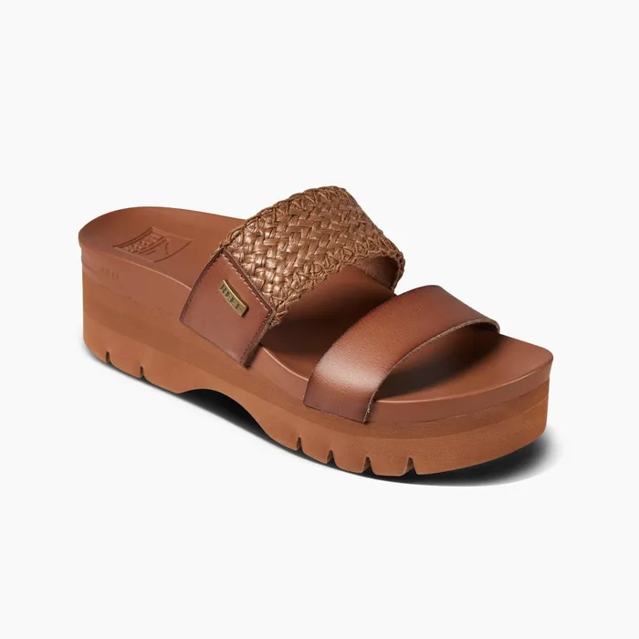 Women Reef Sandals Cushion Vista Higher Espresso Raffia Women Reef Sandals Cushion Vista Higher Espresso Raffia