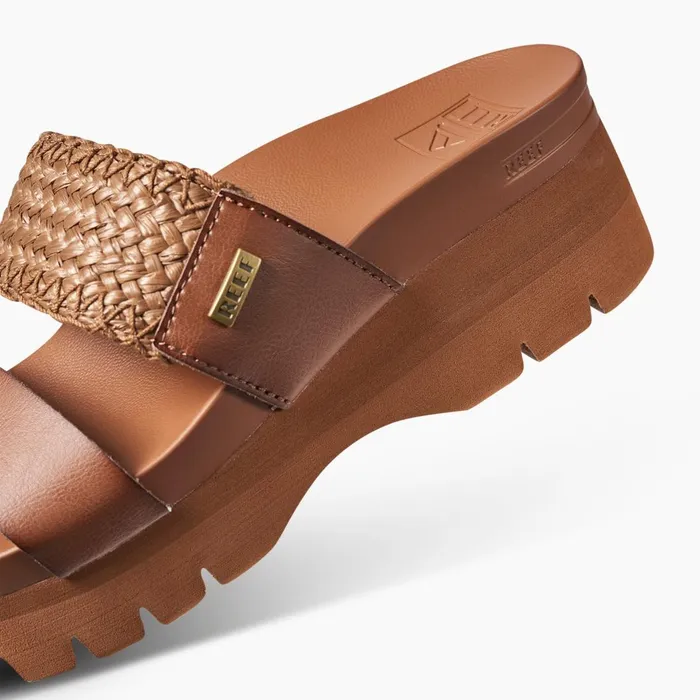 Women Reef Sandals Cushion Vista Higher Espresso Raffia Women Reef Sandals Cushion Vista Higher Espresso Raffia
