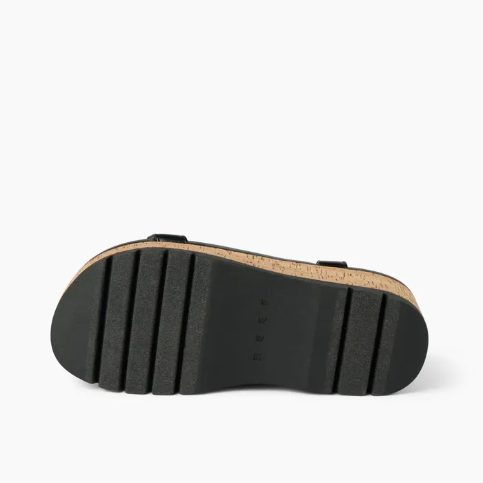 Women Reef Sandals Vista Higher Luna Black Cork Women Reef Sandals Vista Higher Luna Black Cork