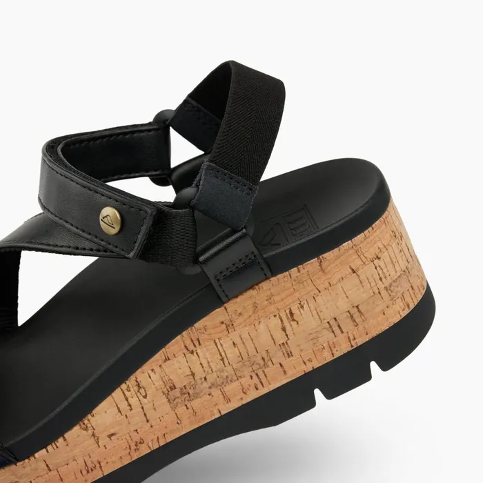 Women Reef Sandals Vista Higher Luna Black Cork Women Reef Sandals Vista Higher Luna Black Cork