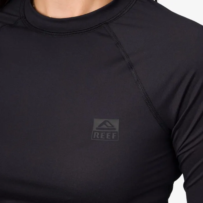Women Reef Sets Crest Crop Long Sleeve Surf Shirt Caviar Women Reef Sets Crest Crop Long Sleeve Surf Shirt Caviar