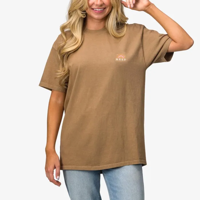 Women Reef TShirts Tanks and Dresses Ali Boyfriend Tee Lead Grey