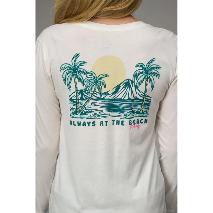 Women Reef TShirts Tanks and Dresses Ines Long Sleeve Tee Marshmallow