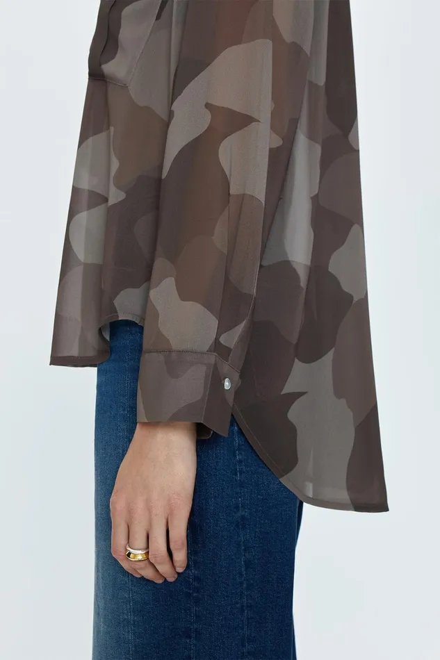 Women Reese Sheer Shirt 8211 Camo Pistola Denim Tops