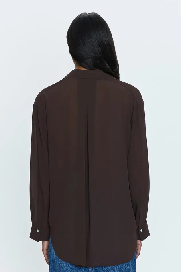 Women Reese Sheer Shirt 8211 Dark Roast Pistola Denim Tops