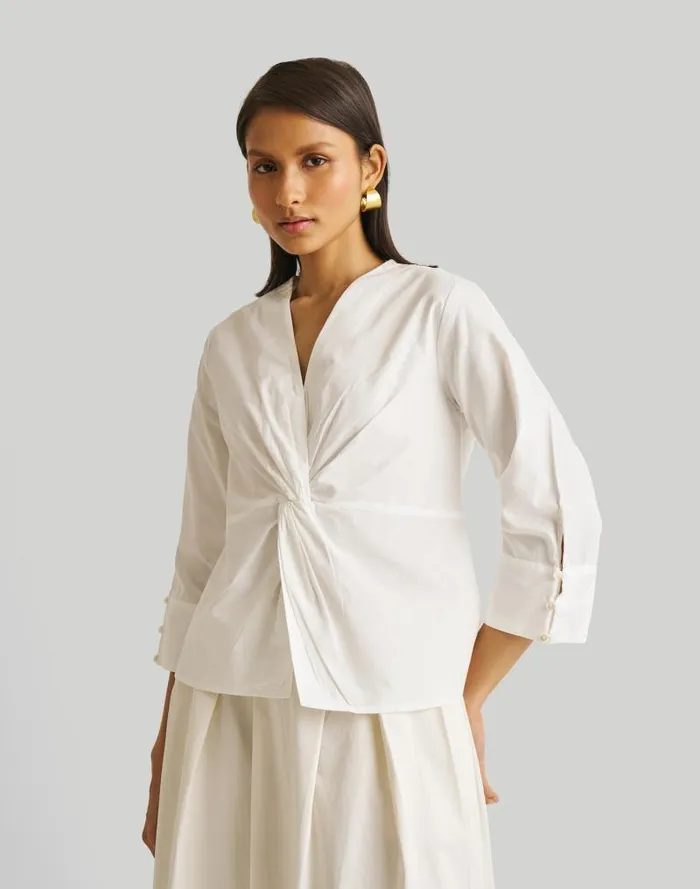 Women Reistor Front Twist Top White Madewell Tops and Shirts