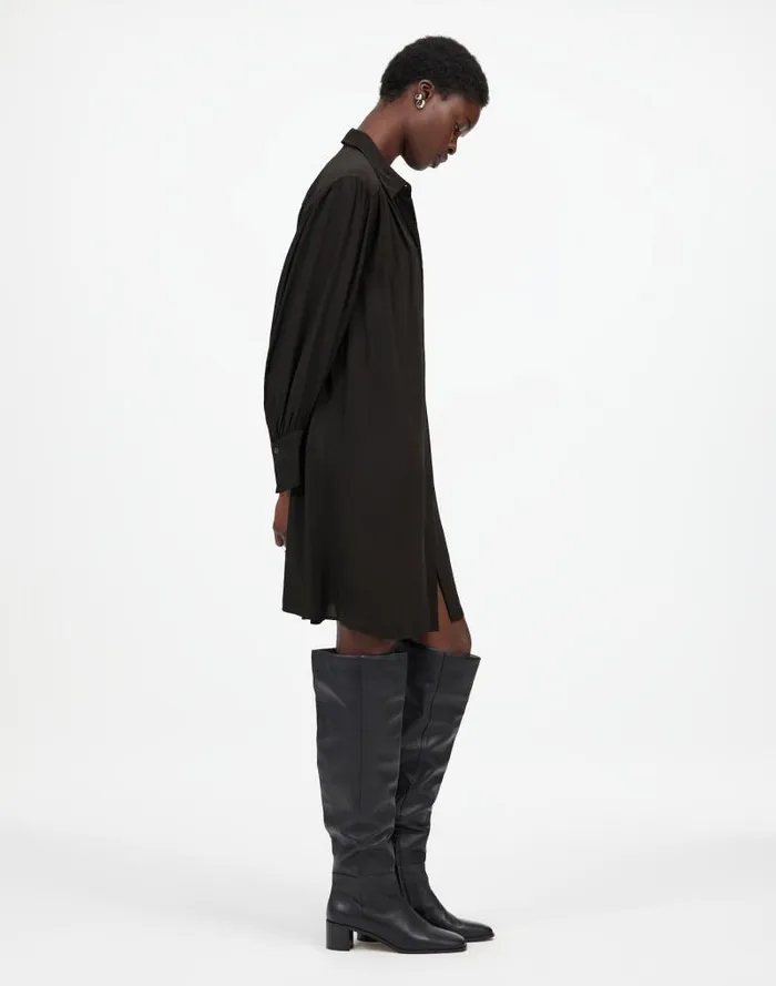 Women Relaxed ButtonFront Mini Dress True Black Madewell Dresses