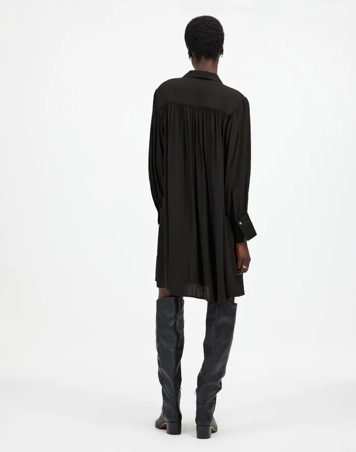 Women Relaxed ButtonFront Mini Dress True Black Madewell Dresses