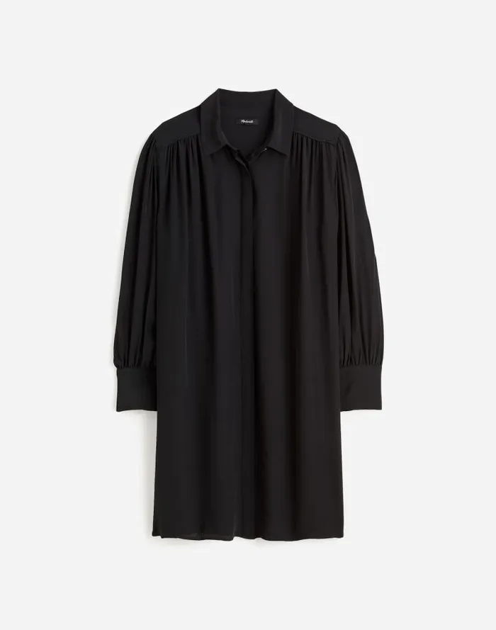 Women Relaxed ButtonFront Mini Dress True Black Madewell Dresses