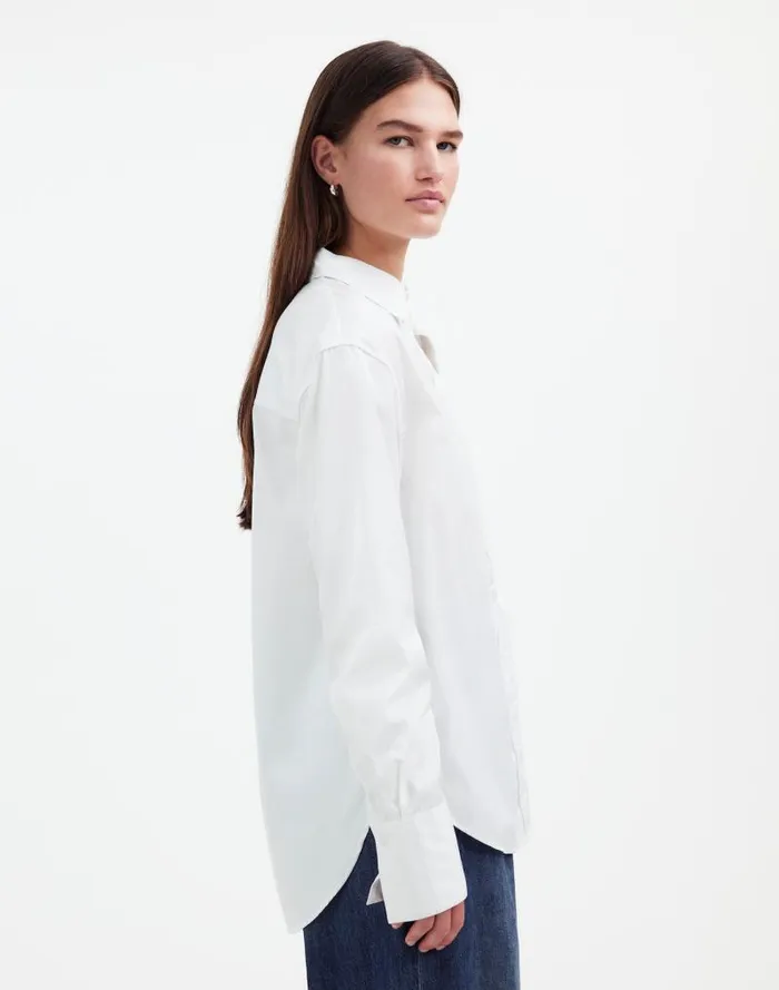 Women Relaxed ButtonUp Shirt Eyelet White Madewell Tops and Shirts