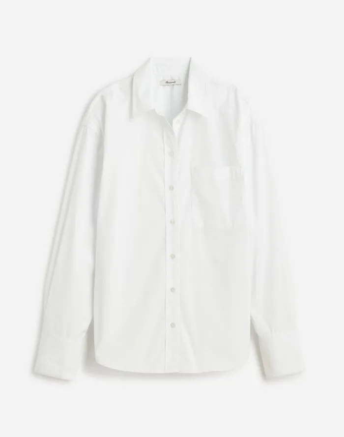 Women Relaxed ButtonUp Shirt Eyelet White Madewell Tops and Shirts