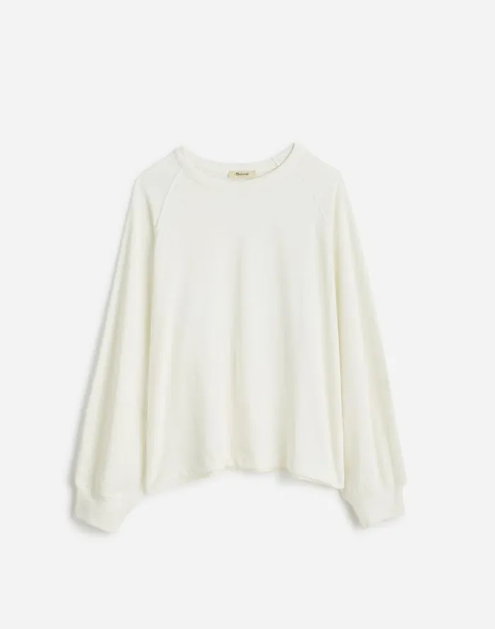 Women Relaxed LongSleeve Raglan Tee Eyelet White Madewell Tees