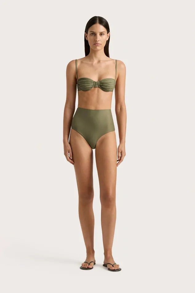 Women Reyes Bikini Bottom Khaki Faithfull The Brand Swim