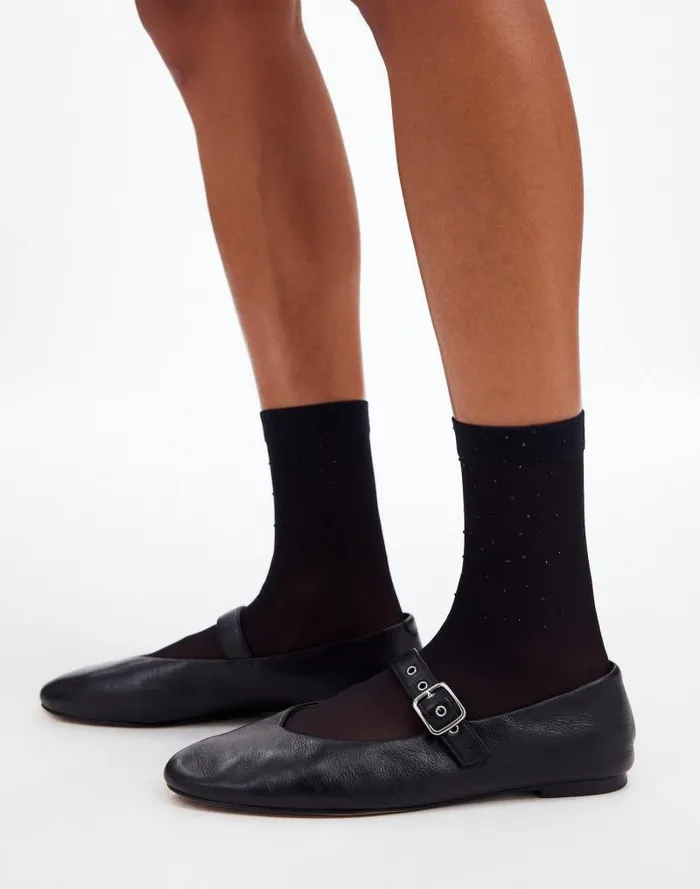 Women RhinestoneEmbellished Sheer Ankle Socks True Black Madewell Socks