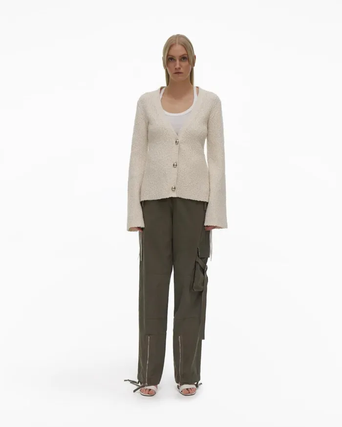 Women Ribbed Cardigan Muslin Helmut Lang Sweaters