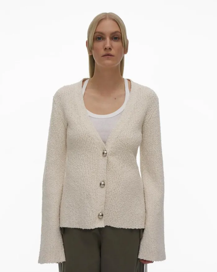 Women Ribbed Cardigan Muslin Helmut Lang Sweaters