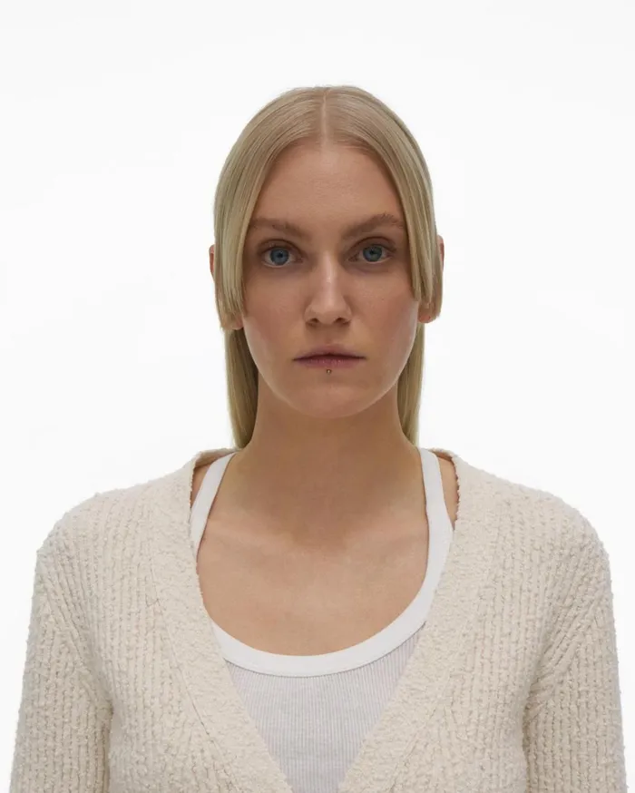 Women Ribbed Cardigan Muslin Helmut Lang Sweaters
