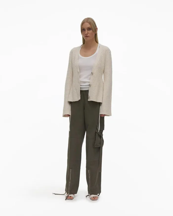 Women Ribbed Cardigan Muslin Helmut Lang Sweaters