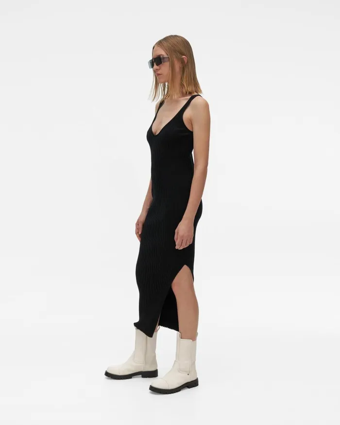 Women Ribbed Tank Dress Black Helmut Lang Dresses