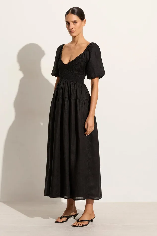 Women Rosarico Midi Dress Black 8211 Final Sale Faithfull The Brand Dresses Women Rosarico Midi Dress Black 8211 Final Sale Faithfull The Brand Dresses