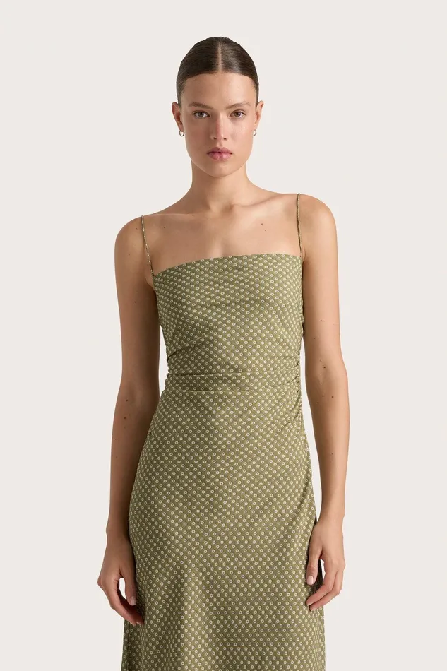 Women Rosas Midi Dress Oliander Khaki Faithfull The Brand Dresses Women Rosas Midi Dress Oliander Khaki Faithfull The Brand Dresses