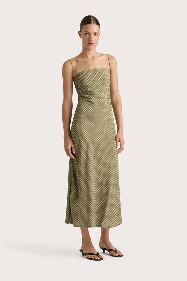 Women Rosas Midi Dress Oliander Khaki Faithfull The Brand Dresses Women Rosas Midi Dress Oliander Khaki Faithfull The Brand Dresses