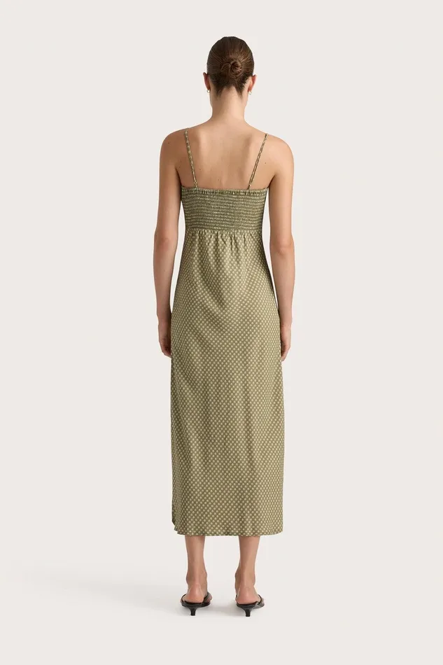 Women Rosas Midi Dress Oliander Khaki Faithfull The Brand Dresses Women Rosas Midi Dress Oliander Khaki Faithfull The Brand Dresses
