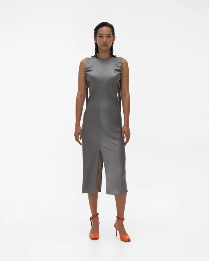 Women Ruched Armhole Dress Sartorial Steel Helmut Lang Dresses