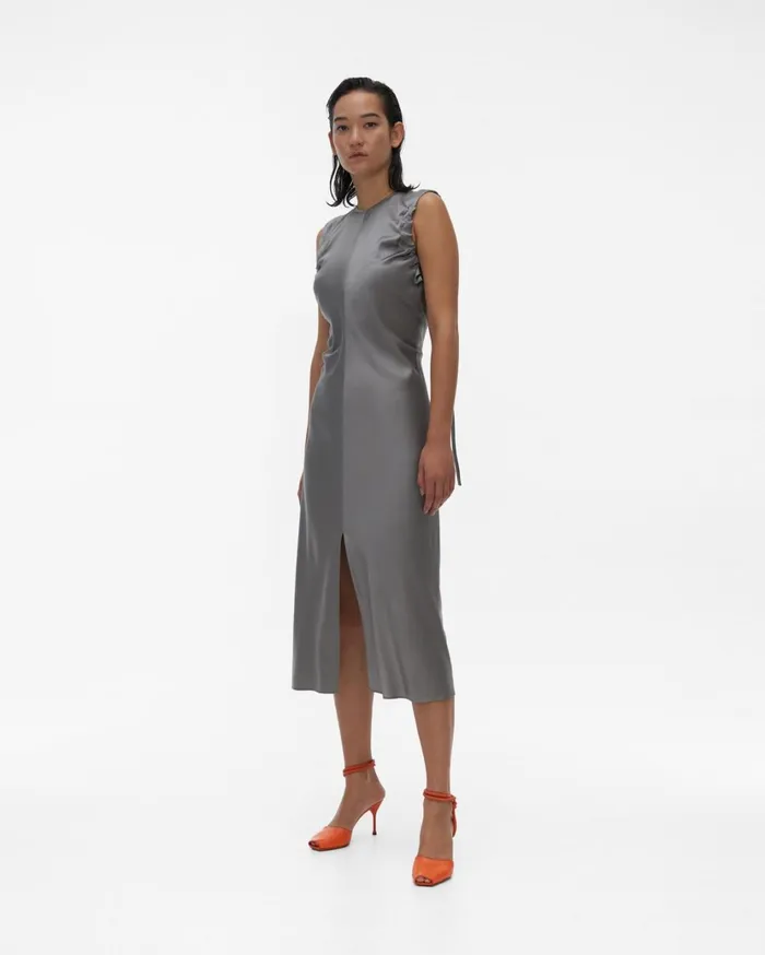 Women Ruched Armhole Dress Sartorial Steel Helmut Lang Dresses