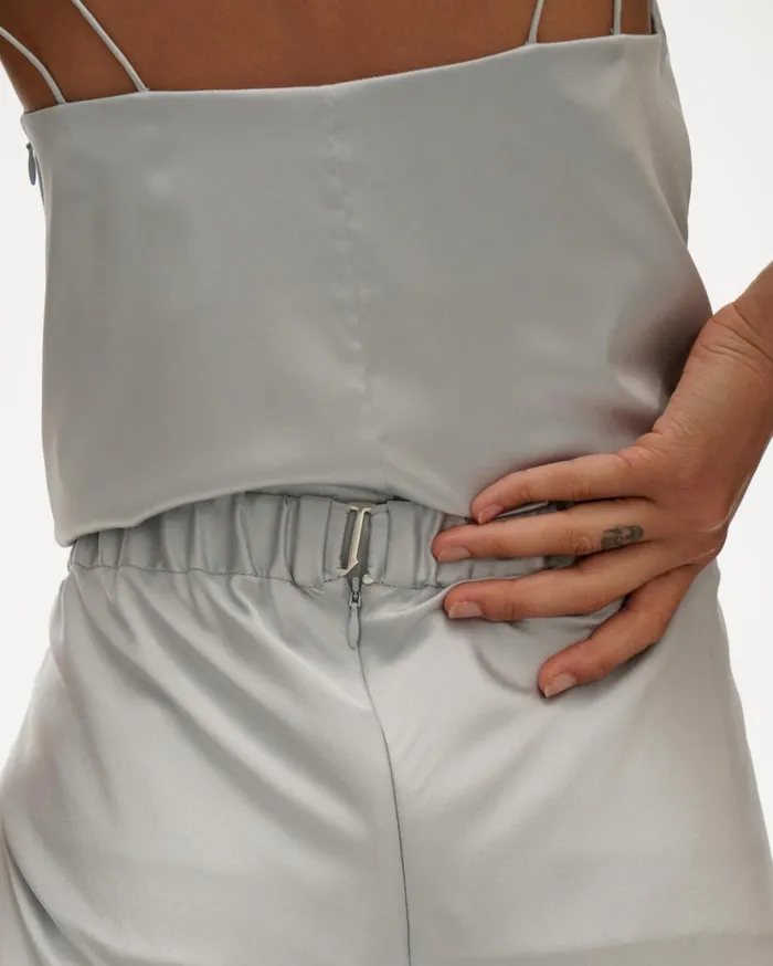 Women Ruched Silk Skirt Ash Blue Helmut Lang Skirts