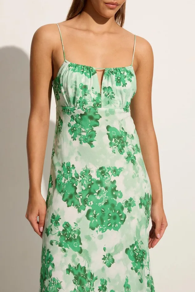 Women San Paolo Midi Dress Rosella Floral Green Faithfull The Brand Dresses Women San Paolo Midi Dress Rosella Floral Green Faithfull The Brand Dresses