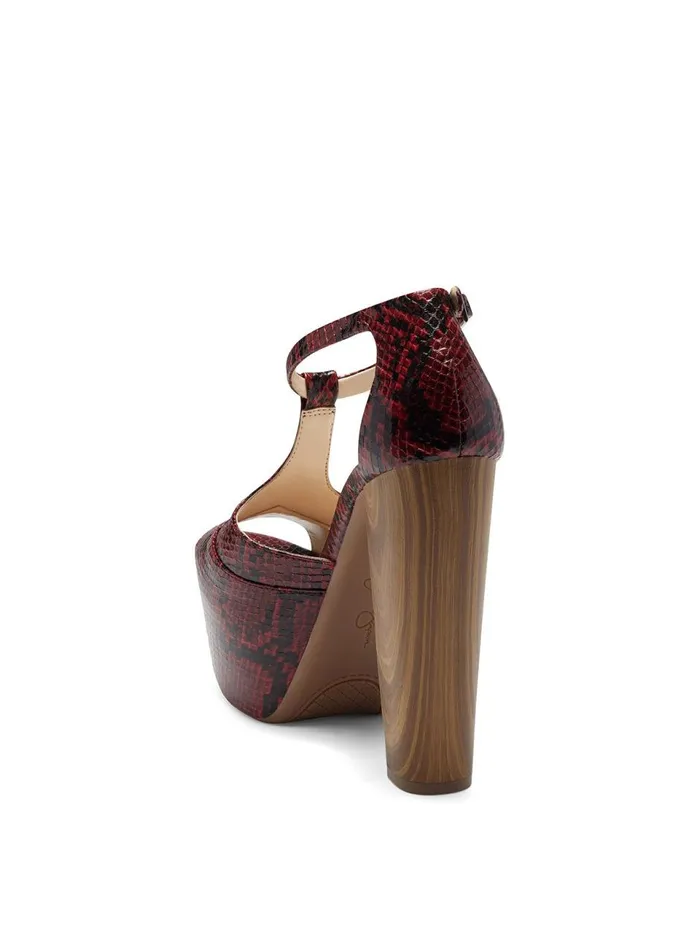 Women Sandals Jessica Simpson Dany TStrap Platform Sandal In Red Snake Red Snake