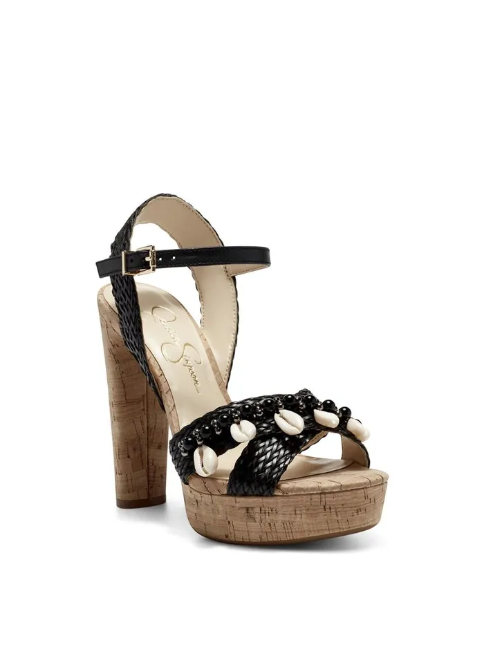 Women Sandals Jessica Simpson Ivriele Platform Sandal In Black Black Rattan