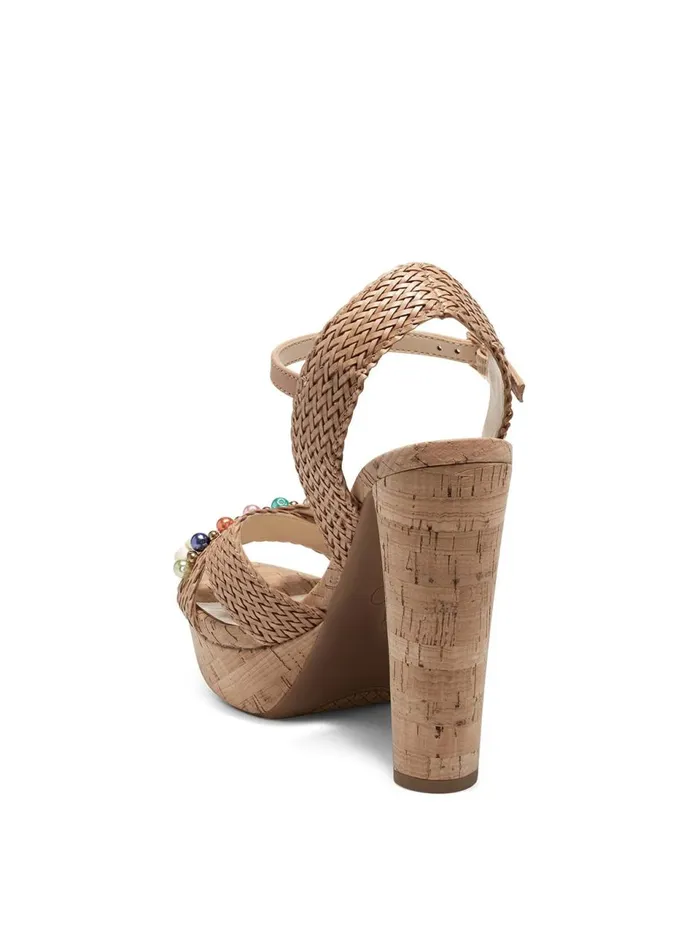 Women Sandals Jessica Simpson Ivriele Platform Sandal In Caramel Caramel Rattan