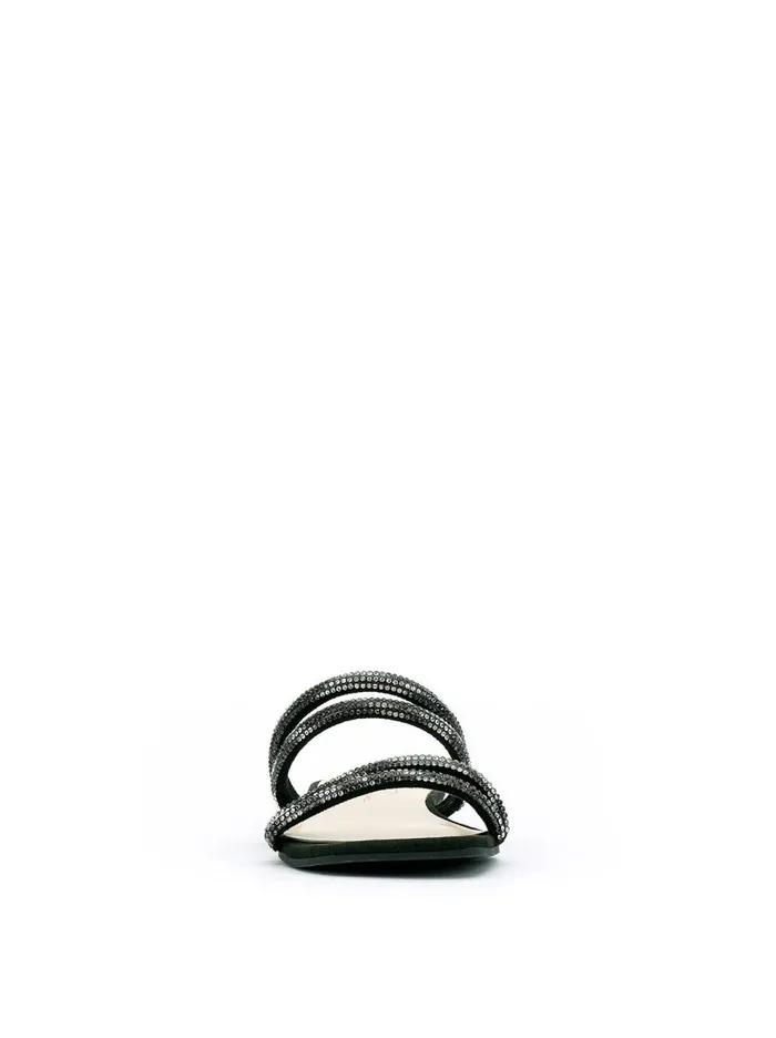 Women Sandals Jessica Simpson Raexe Slide In Black Sparkle Black Crystal Sparkle
